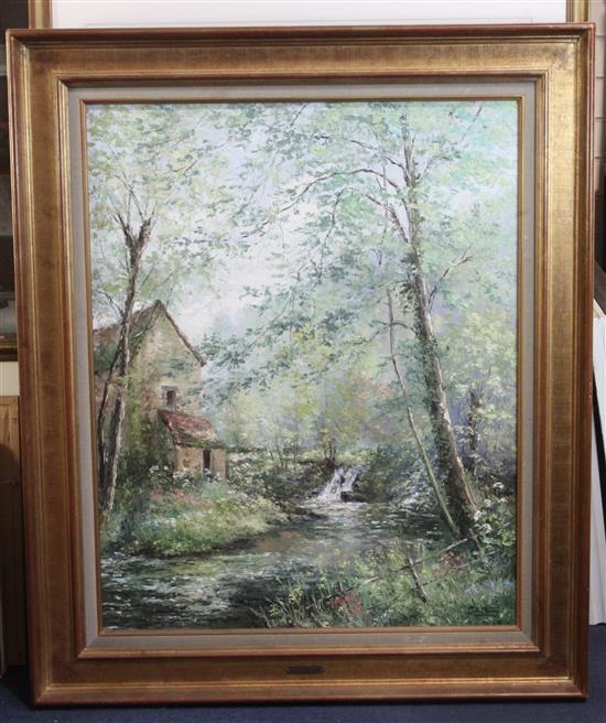 Gaston Thierry (1922-) Le Moulin DAntoinette 32 x 25.75in.